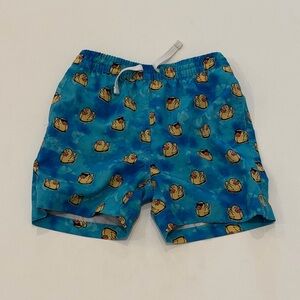 Chubbies Blue Swim Shorts with Yellow Duck Print - size 6